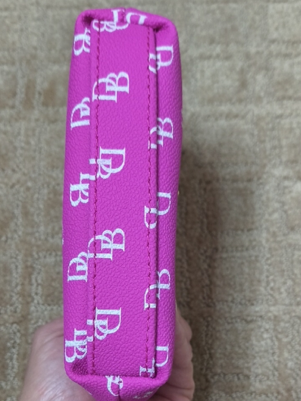 Dooney & Bourke Pink DB Logo Kiss-Lock Coin Purse - Picture 3 of 8